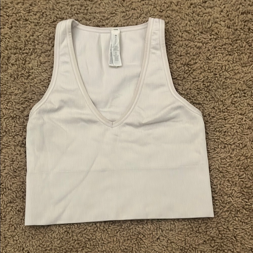 Athleta Cream Cropped Sleeveless Tank Top